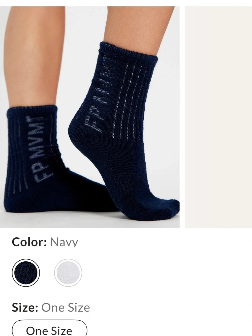 FP Movement Terry Recovery crew Sock - Navy NWT